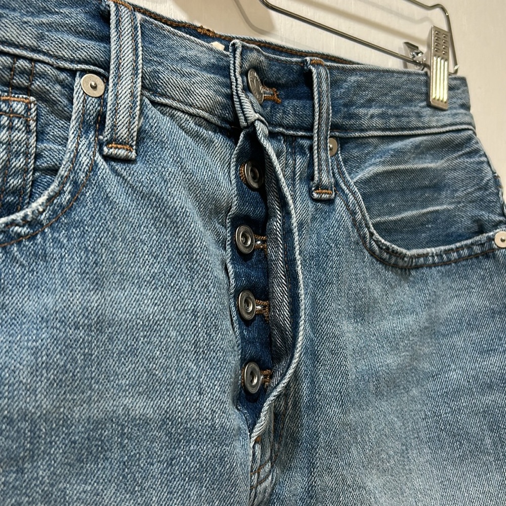 MADEWELL WOMENS BLUE DENIM SKIRT FRAYED HEM Sz 25 - Picture 4 of 10